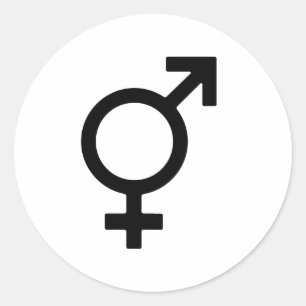 Bigender Gender Symbol Classic Round Sticker