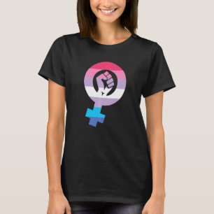 Bigender Pride Flag Feminist Bigender Flag T-Shirt