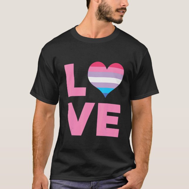 Bigender Pride Flag Love Bigender Flag T-Shirt (Front)