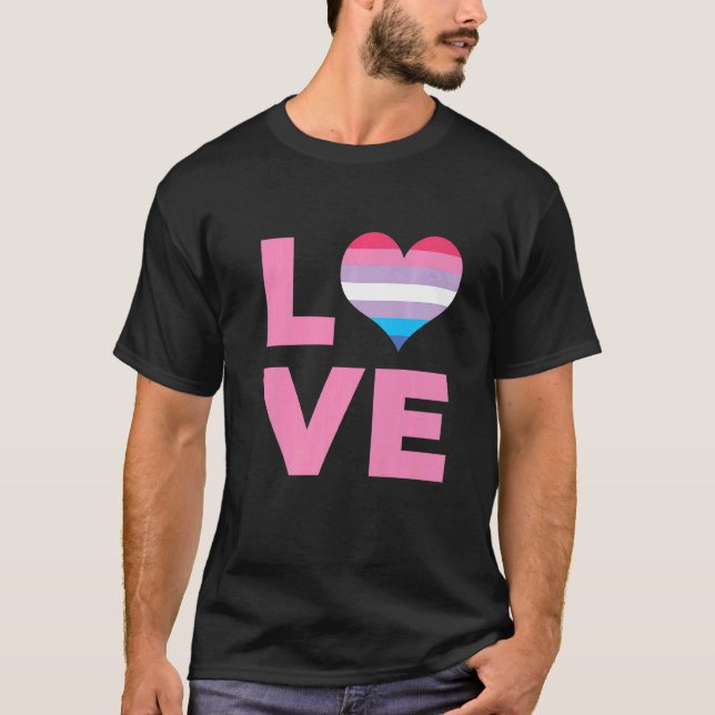 Bigender Pride Flag Love Bigender Flag   T-Shirt (Front)