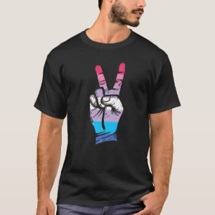 Bigender Pride Flag Piece Sign Bigender Flag 1 T-Shirt