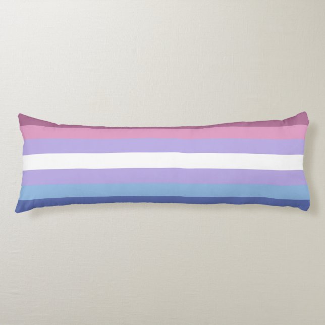 Bigender Pride, Striped Print, LGBTQ Pride Body Cushion (Front)