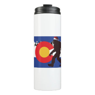 Bigfoo-Santa-Colorado-Flag Thermal Tumbler
