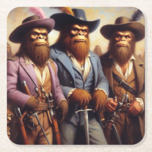 Bigfoot 3 Musketeers Square Paper Coaster