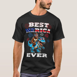 Bigfoot 4th Of July 1776 Boys American Flag Men Wo T-Shirt