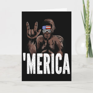 Bigfoot 4th Of July American Independence Day Asl Card