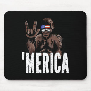 Bigfoot 4th Of July American Independence Day Asl Mouse Pad
