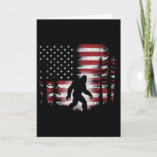Bigfoot 4th Of July American Usa Flag Patriotic Ki Card