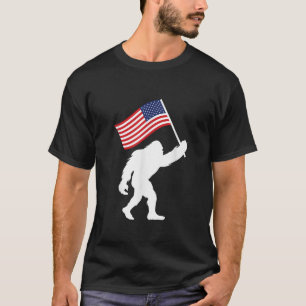 Bigfoot 4th Of July Item Patriotic USA Flag Yeti T-Shirt