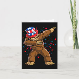 Bigfoot 4th Of July Shirts Sasquatch American Flag Card