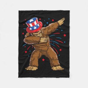 Bigfoot 4th Of July Shirts Sasquatch American Flag Fleece Blanket