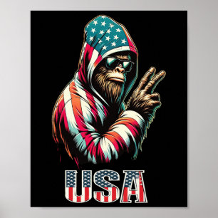 Bigfoot 4th Of July Usa Patriotic Sasquatch Teens Poster