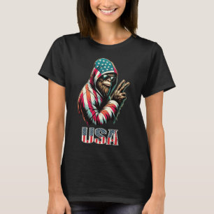 Bigfoot 4th Of July Usa Patriotic Sasquatch Teens  T-Shirt