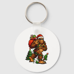 Bigfoot 67 Christmas Tree Lights Xmas Men Sasquatc Key Ring