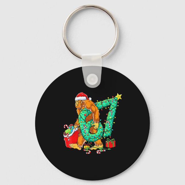Bigfoot 67 Meme Christmas Tree 67 Baseball Lifesty Key Ring (Front)