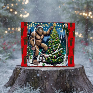 Bigfoot aka Sasquatch Themed Christmas Large Gift Bag