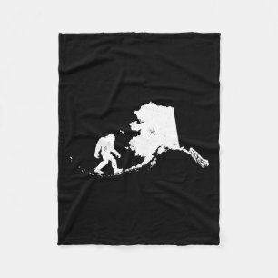 Bigfoot Alaska State Map Sasquatch Men Women Gift  Fleece Blanket