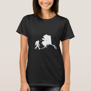 Bigfoot Alaska State Map Sasquatch Men Women Gift  T-Shirt
