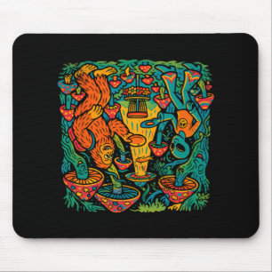 Bigfoot Alien Disc Golf Psychedelic Ufo Uap Design Mouse Pad
