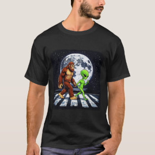 Bigfoot Alien Moon Sasquatch UFO Space Unisex T-Shirt