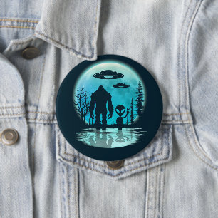 Bigfoot Alien UFO 10 Cm Round Badge
