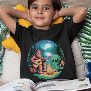Bigfoot Alien UFO Cryptid Moon Paranormal Tri-Blend Shirt