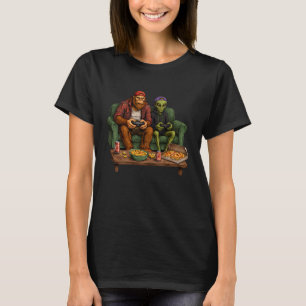 Bigfoot Alien Video Games Men Boys Gaming Sasquatc T-Shirt