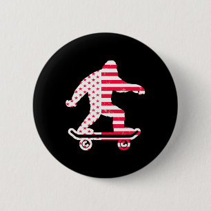 Bigfoot America Flag Skateboarders Skateboarding 6 Cm Round Badge