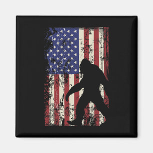 Bigfoot American Flag 4th Of July Patriotic  Magnet
