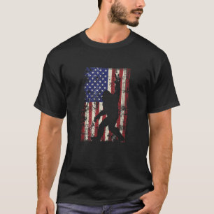 Bigfoot American Flag 4th of July Patriotic T-Shirt