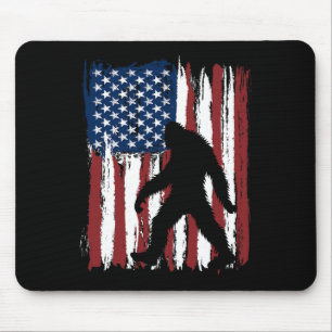 Bigfoot American Flag Funny 4th Of July Patriotic Mouse Pad