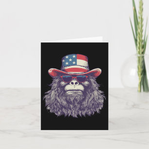 Bigfoot American Flag Hat 4th Of July Patriotic Sa Card