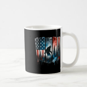 Bigfoot American Flag Sasquatch Patriotic 4th Of J Coffee Mug