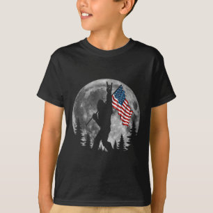 Bigfoot American Flag Sasquatch Patriotic 4th Of J T-Shirt
