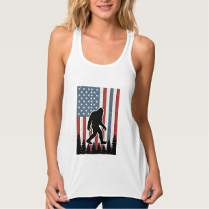 Bigfoot American Flag Vintage Vector Shirt Design_
