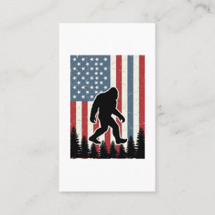Bigfoot American Flag Vintage Vector Shirt Design_ Business Card