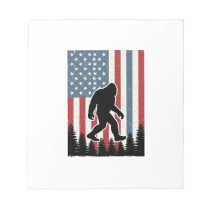 Bigfoot American Flag Vintage Vector Shirt Design_ Notepad