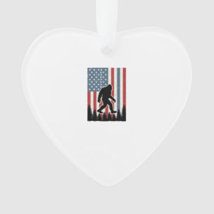 Bigfoot American Flag Vintage Vector Shirt Design_ Ornament