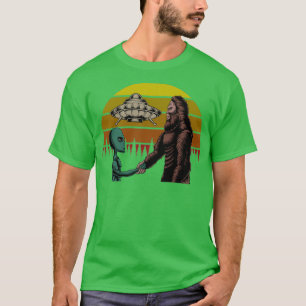 Bigfoot and Alien Conspiracy Bigfoot Sasquatch T-Shirt