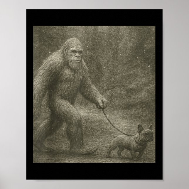 Bigfoot And Alien Sasquatch Selfie  Poster (Front)
