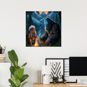 Bigfoot and Chief Moonlit Forest  Poster
