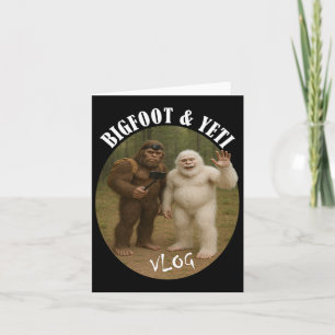 Bigfoot And Friend Vlog Funny Camping Hiking Selfi Card