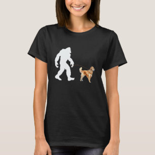 Bigfoot And Golden Retriever - Canine Lover Dog Ow T-Shirt