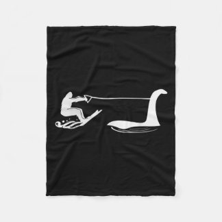 Bigfoot And Lochness Monster Jet Skiing  Fleece Blanket