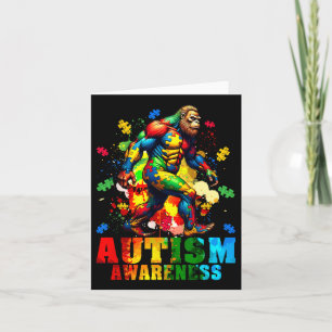 Bigfoot And Puzzle Pieces Autism Awareness Day Aut Card