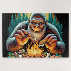 Bigfoot and the Campfire S’mores, Bigfoot Campfire Jigsaw Puzzle