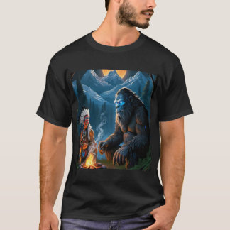 Bigfoot and The Chief Moonlit Forest Gathering T-S T-Shirt