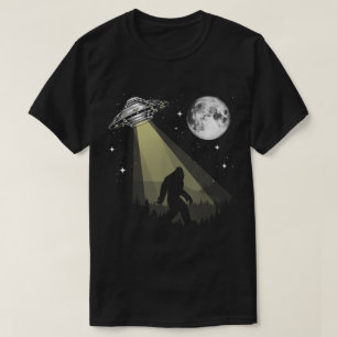 Bigfoot and UFO Under the Moonlight T-Shirt
