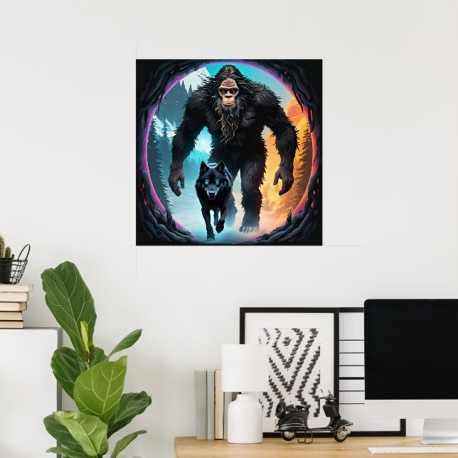 Bigfoot and Wolf Portal Poster (Home Office)
