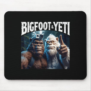 Bigfoot and yeti selfie funny camping hiking gift  mouse pad